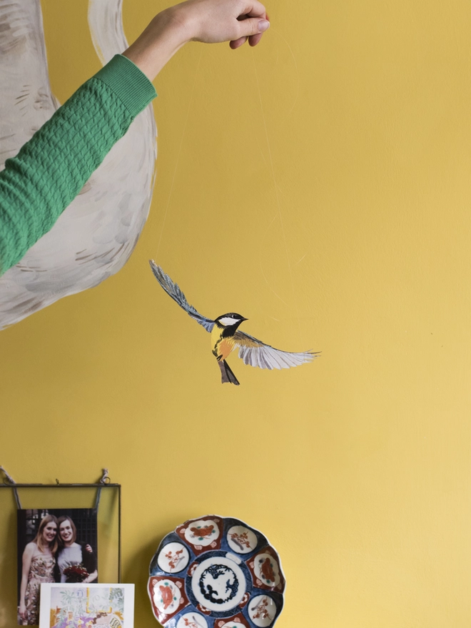 Great Tit Decorative Hanging Bird Art