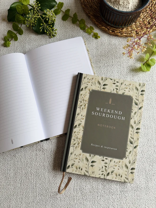 Weekend Sourdough Notebook Front Cover & Ruled Pages
