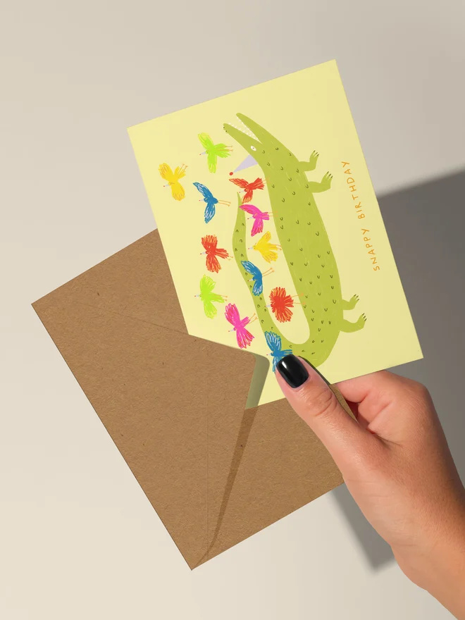 'Snappy Birthday' Crocodile Card 