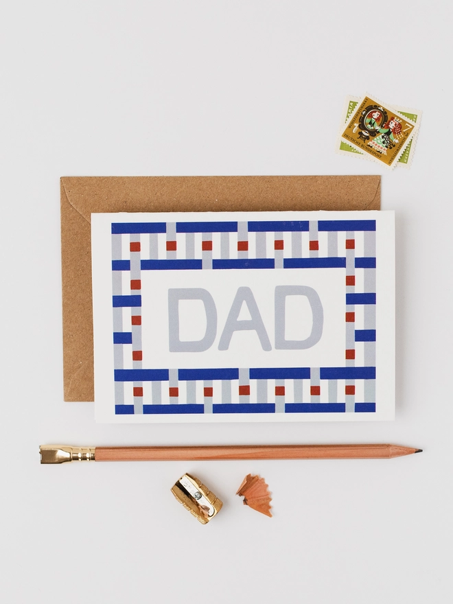 'DAD' Patterned Card