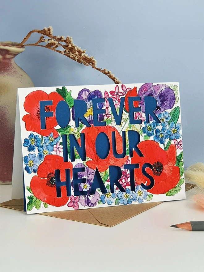 'Forever In Our Hearts' Paper Cut Card