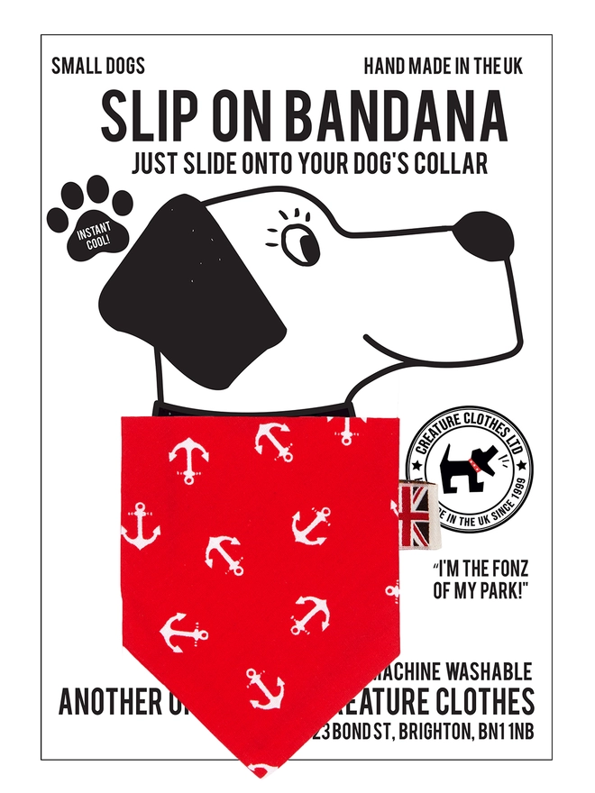 Slip on Bandana - Anchor Print - Small