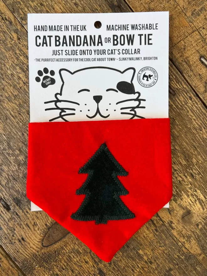Classic Christmas Tree Bandana for Cats