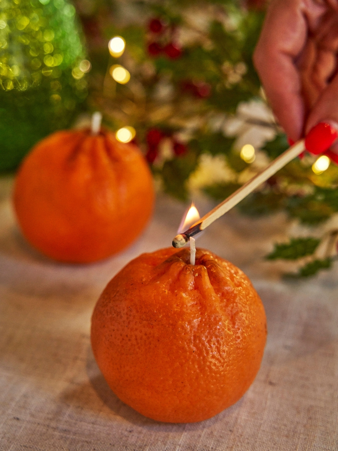 Oranges Christmas Candle