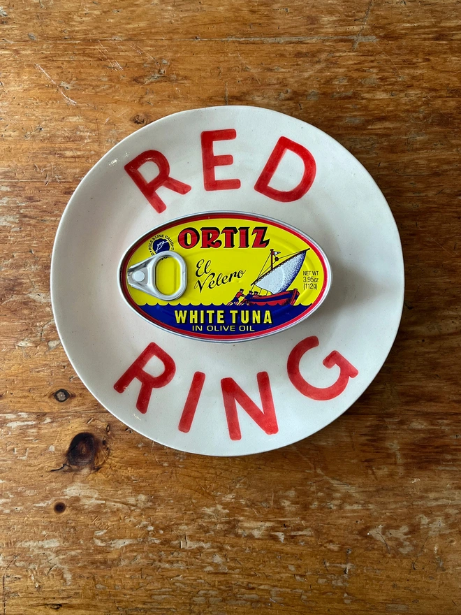 Red Herring Stoneware Plate