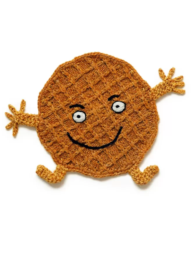 Crotched and embroidered Smiley Stroopwafel.