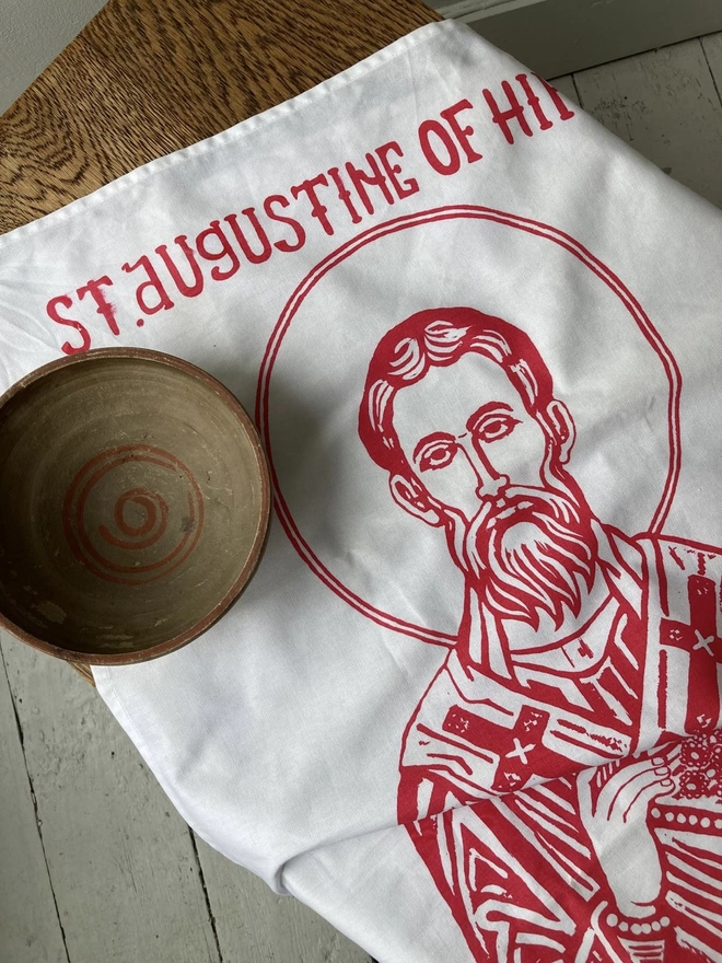 Saint Augustine of Rome tea towel