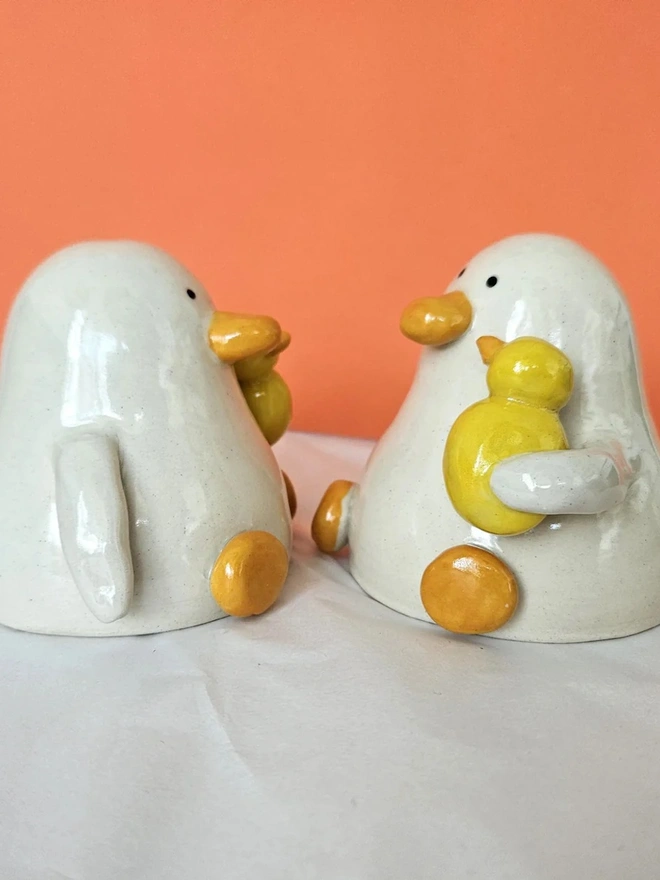 Val With The Pal Duck Ceramic Sculpture