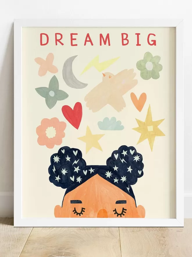 Girl Personalised Dream Big Print