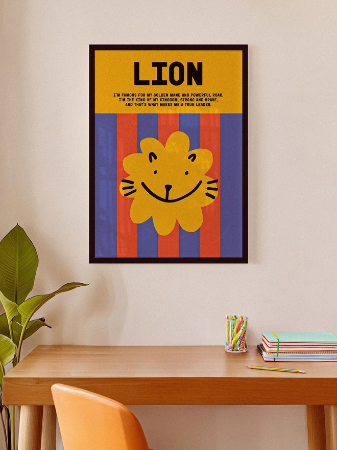 Lion Art Print - room example