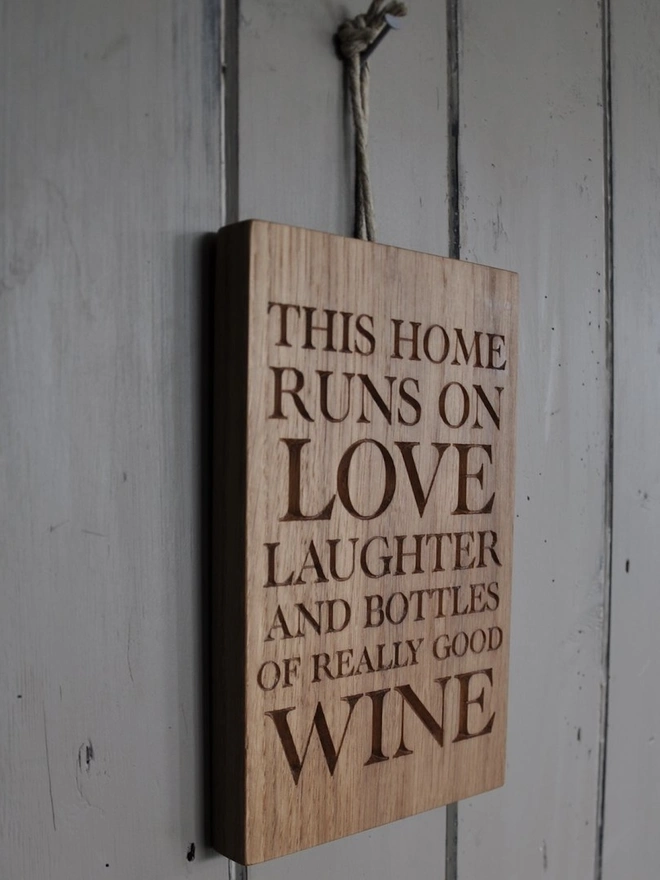 Personalised Oak Quote Plaque