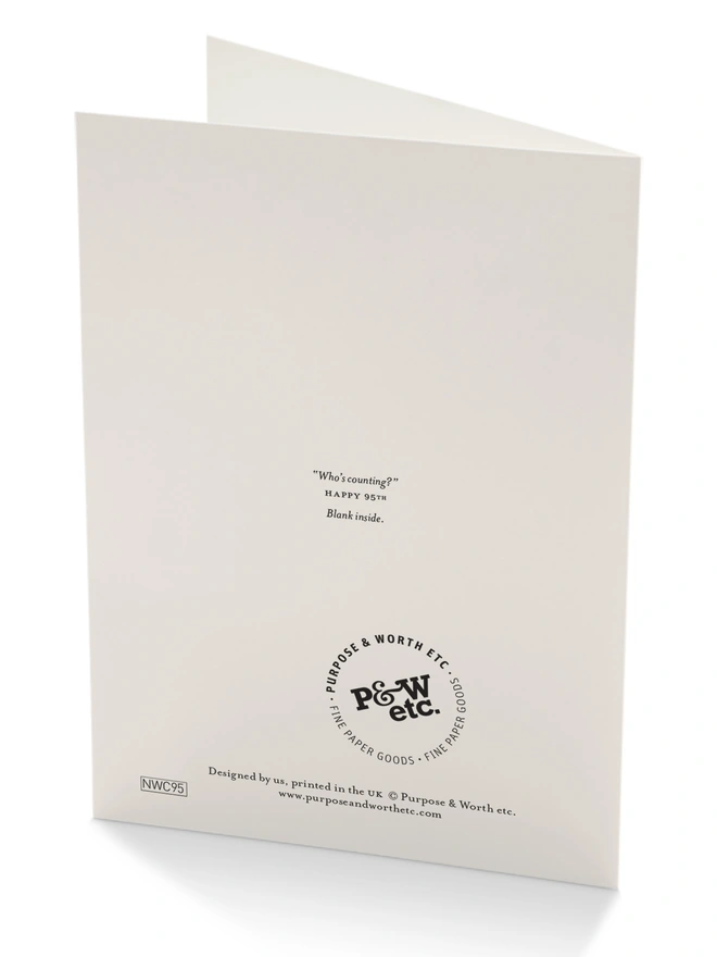 95th Birthday Card Back