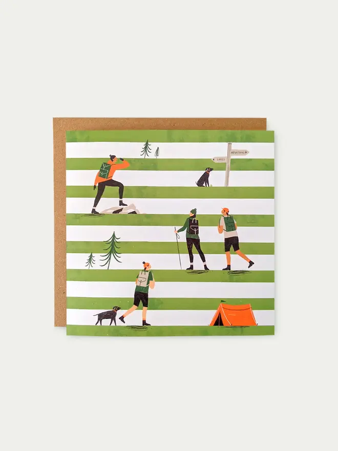 walkers stripes illustrated greetings card