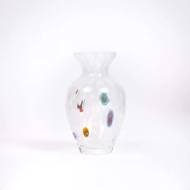 loto curved vase in white