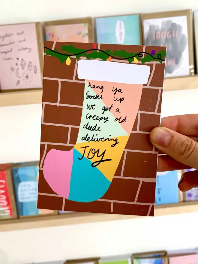 Hand ya socks up card