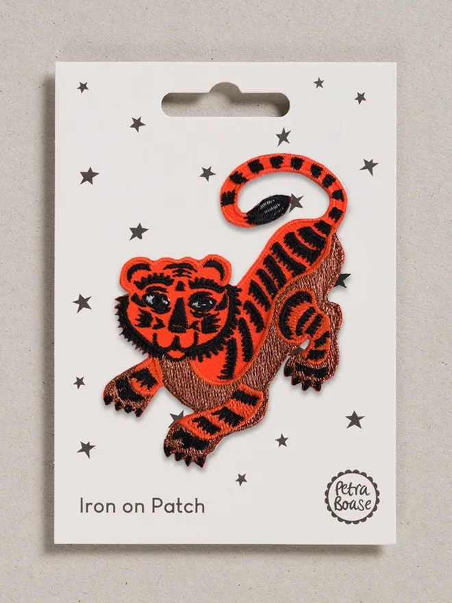 Tiger embroidered iron on patch