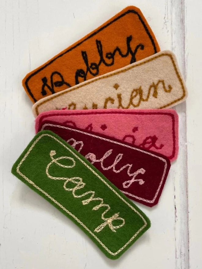 vintage chain stitch personalised name patch