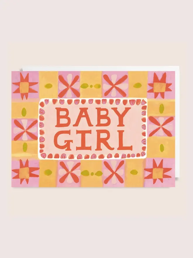 'Baby' New Baby Card Pack, against a pink background. 