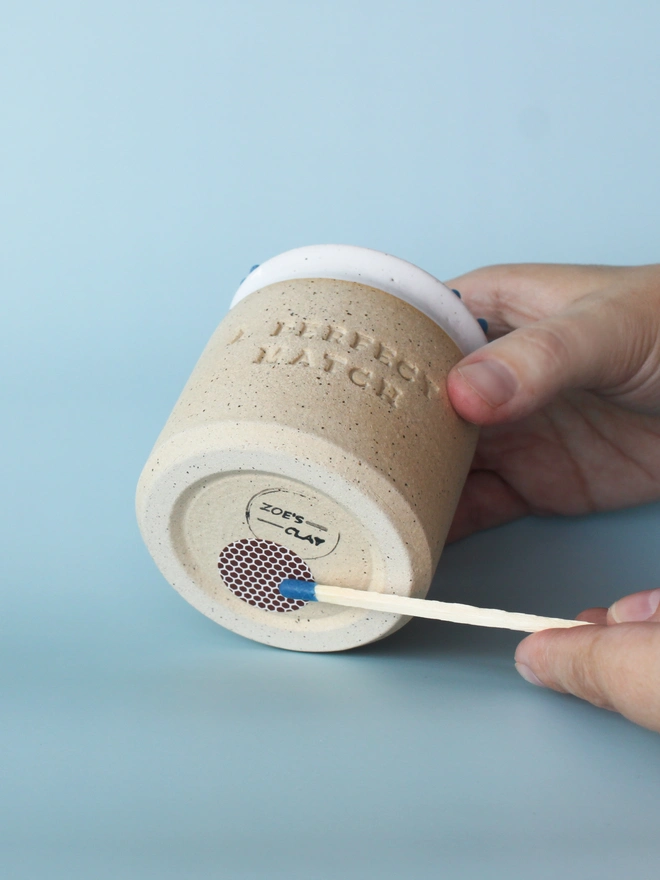 ‘A Perfect Match’ Ceramic Match Pot With Strike Pad