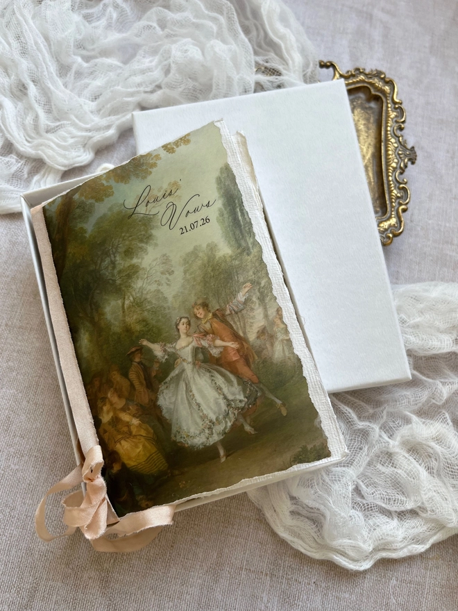 Rococo vow books with gift box