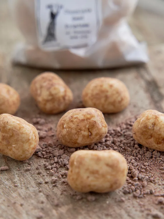 Chocolate potatoes with chocolate soil