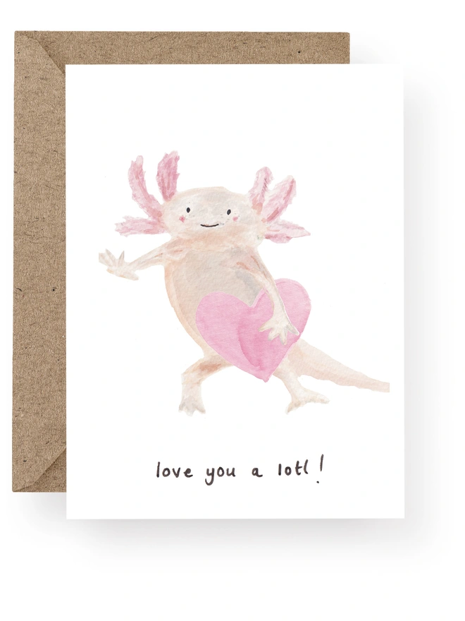 Axolotl Love Card 
