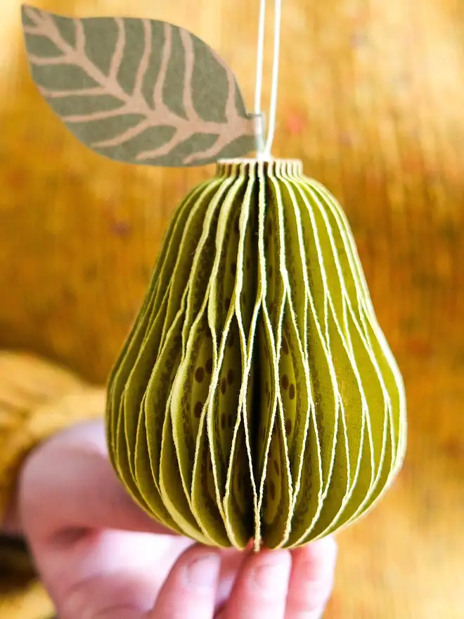 Pear Honeycomb Ornament (Set Of 6)