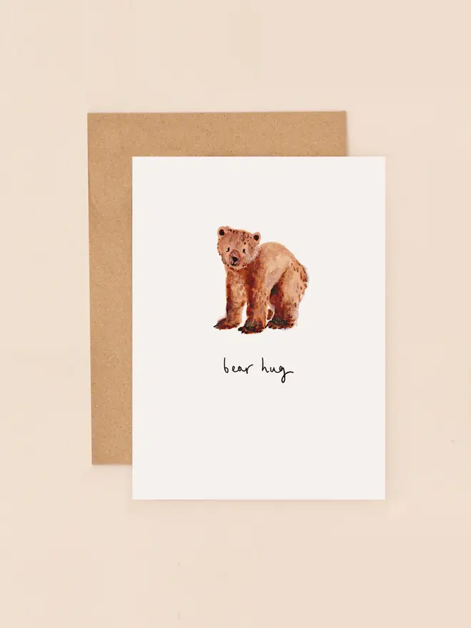 brown bear hug mini card