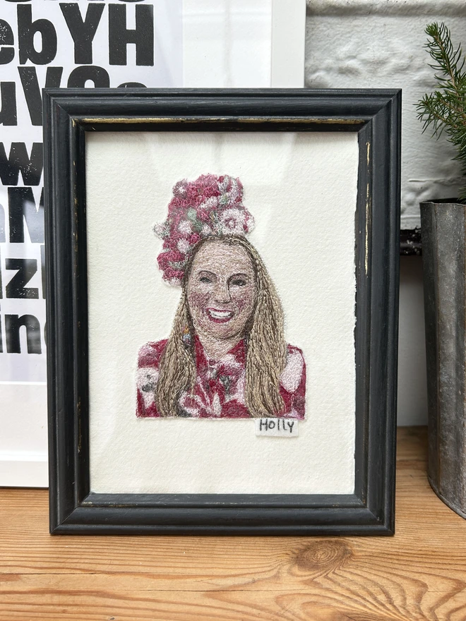 Embroidered personalised portrait