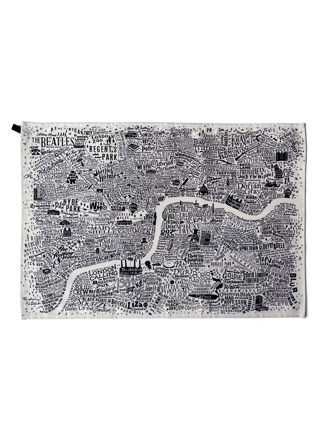 Tea towel hanging up