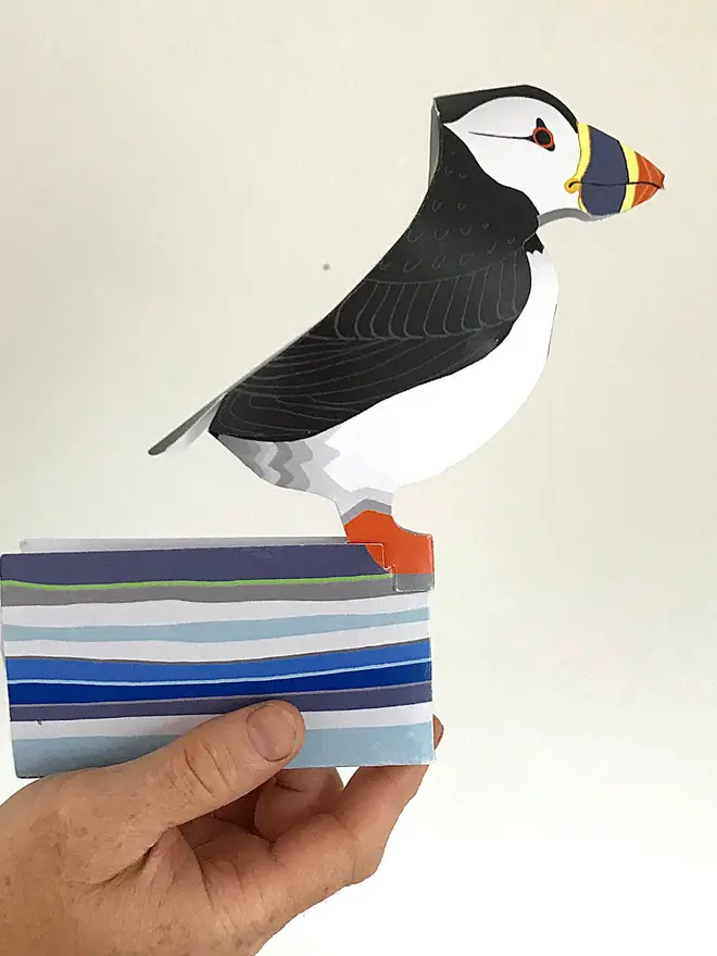 3d puffin pop out card