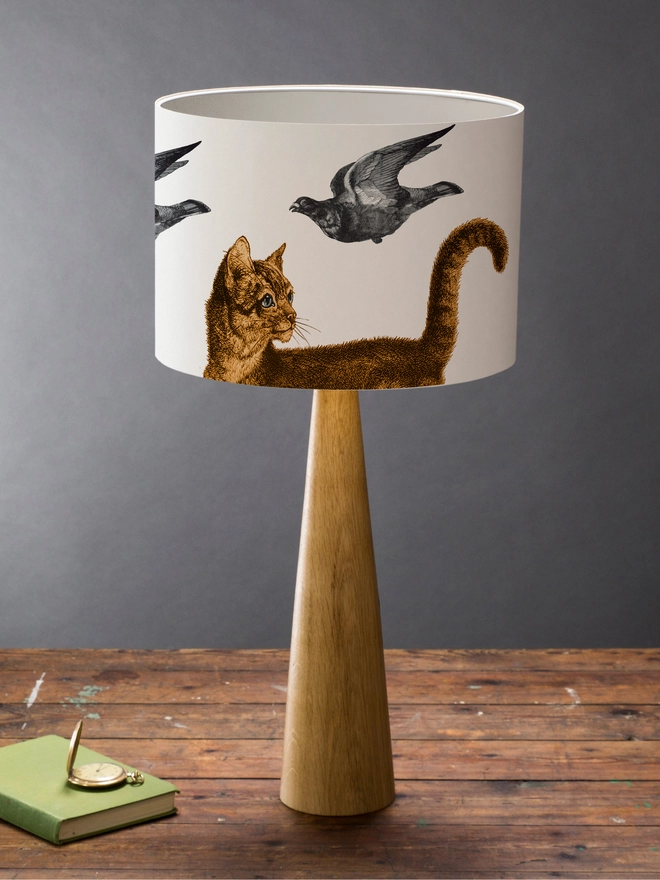 Cat and pigeons lampshade, Mountain and Molehill, 