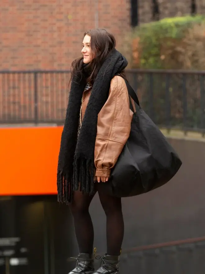 Black Contents Oversized Tote Bag