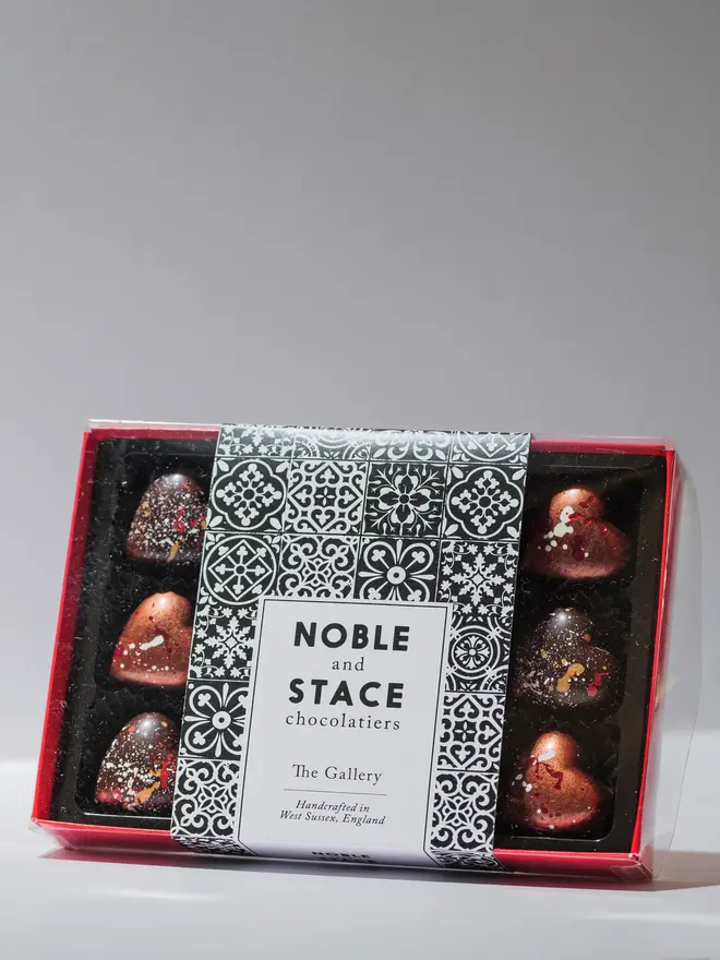 Heart truffle gallery pack of 12 on a white background. 