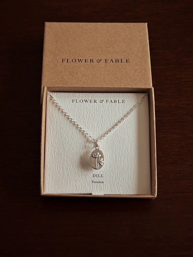 Dill Medal Charm with Belcher Chain ~ Sterling Silver