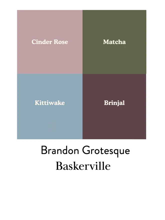 colour and font swatch