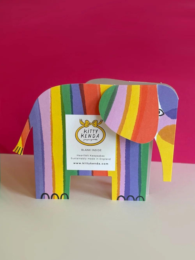 rainbow elephant fold out card