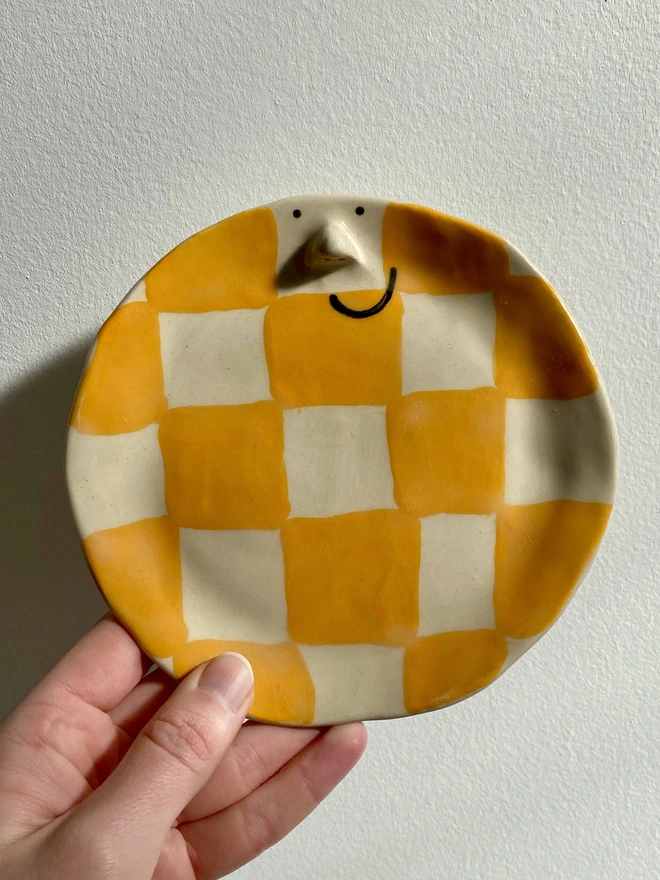orange checkerboard plate front