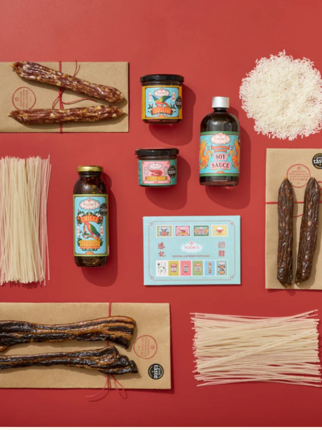 Heritage Gift Hamper. The components of the gift hamper laid out.