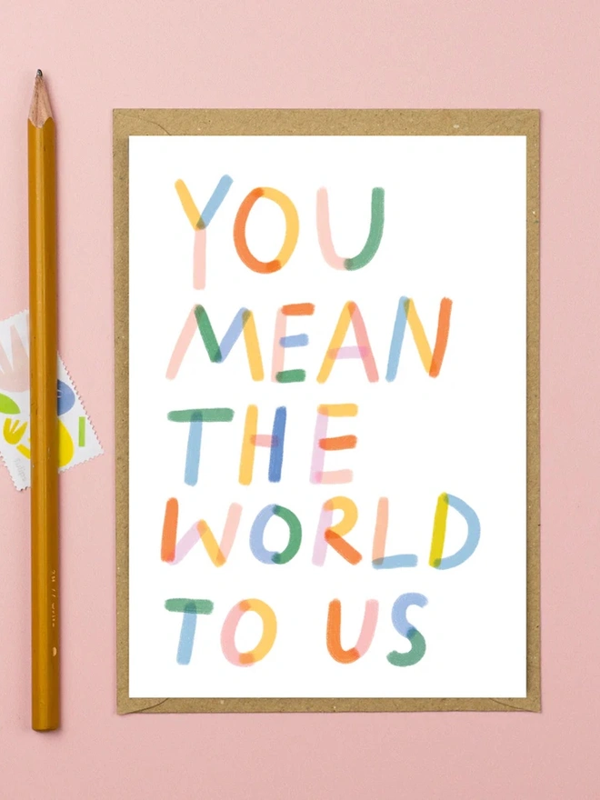 'You Mean The World To Us' Greeting Card