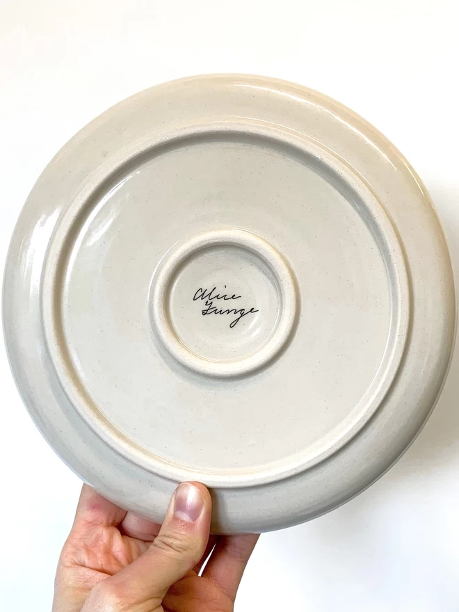 base of handmade ceramic plate