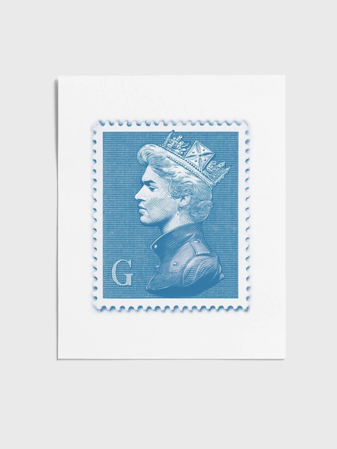 George Michael Blue Stamp - Unframed