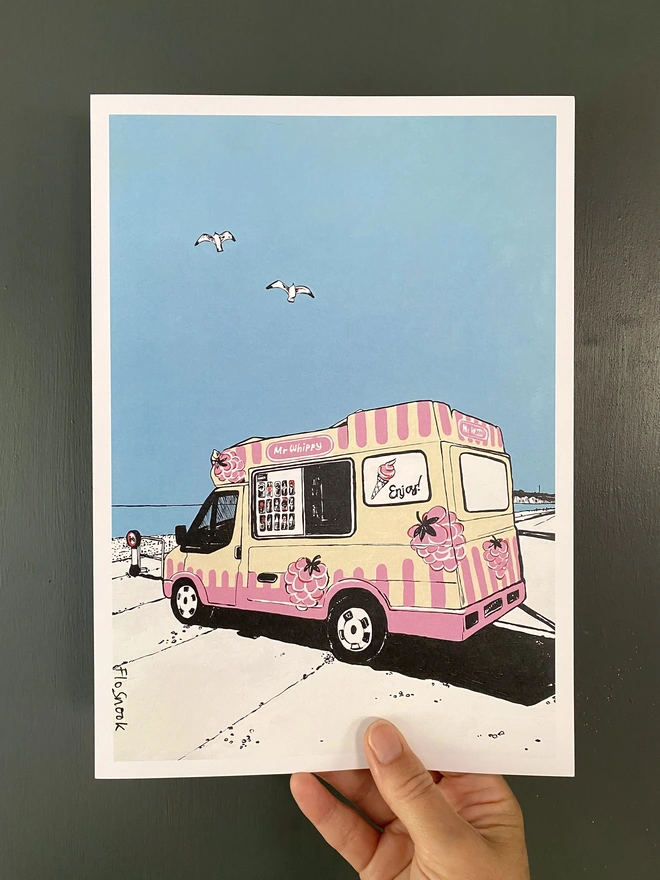 Ice cream van A4 print