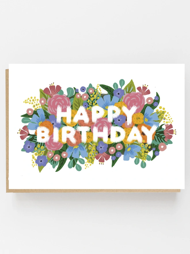 vintage floral birthday card