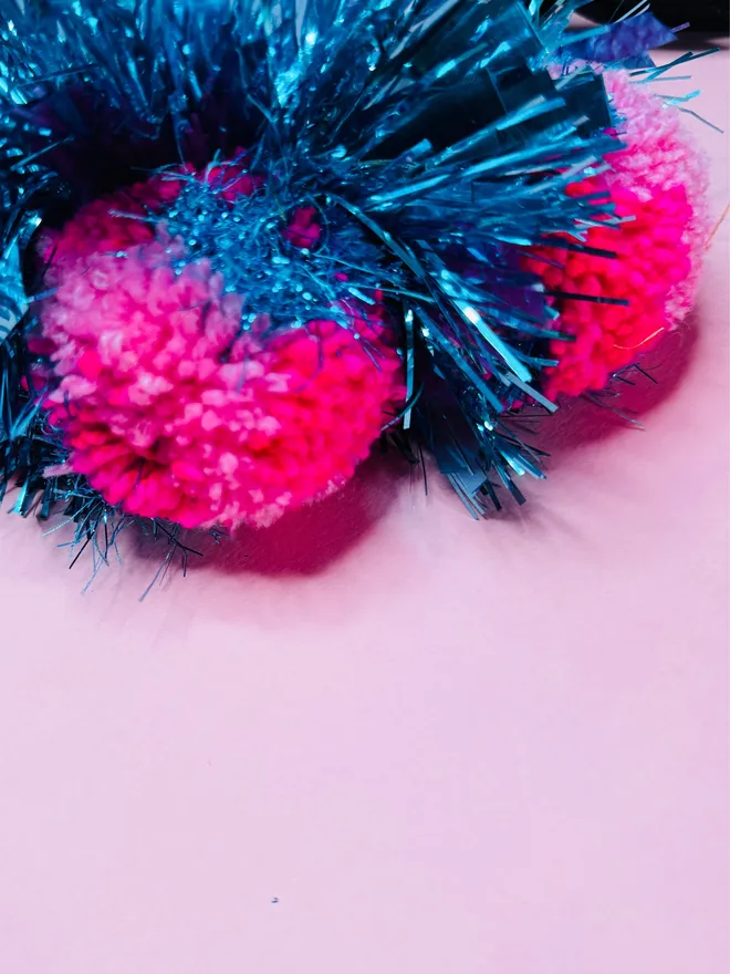 Pom Pom headband tinsel headband pink headband Pom Pom festival headband party headband gold tinsel headband LGBTQ headband lgbtq festival pride