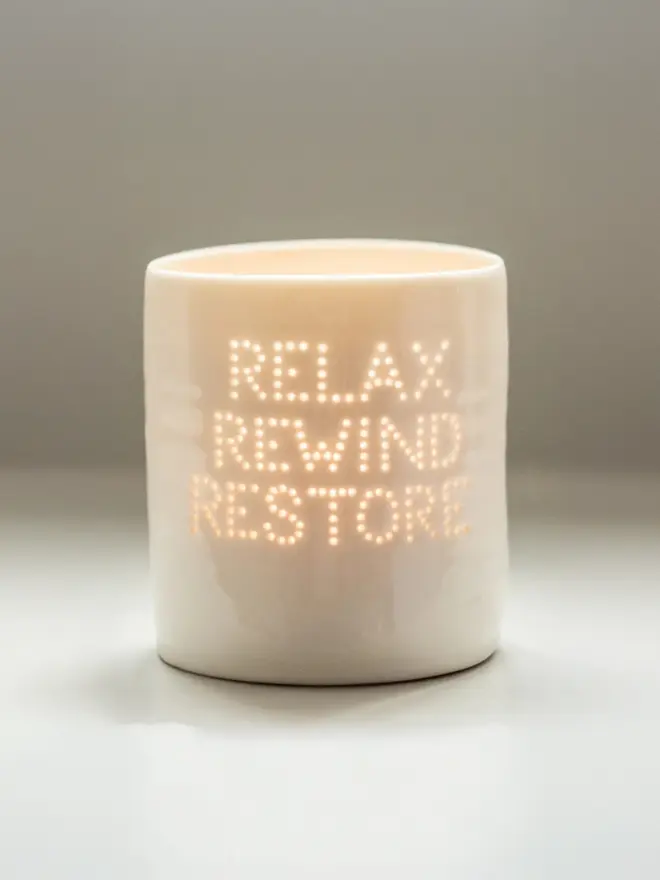 Relax rewind restore tea light holder