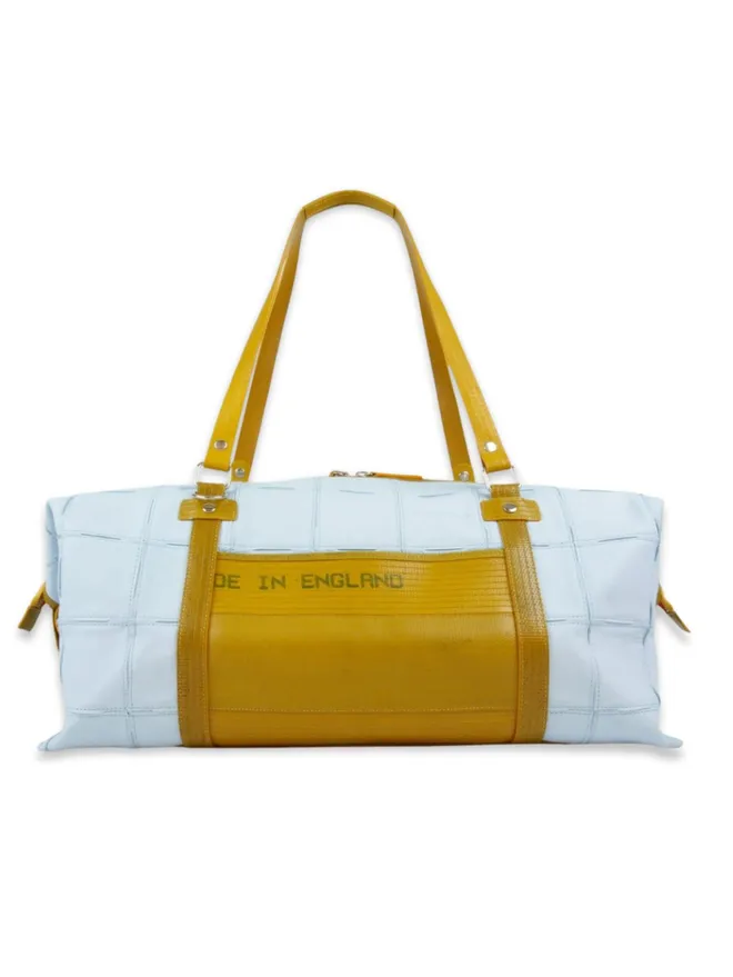 Rescued leather and fire-hose Weekend bag 