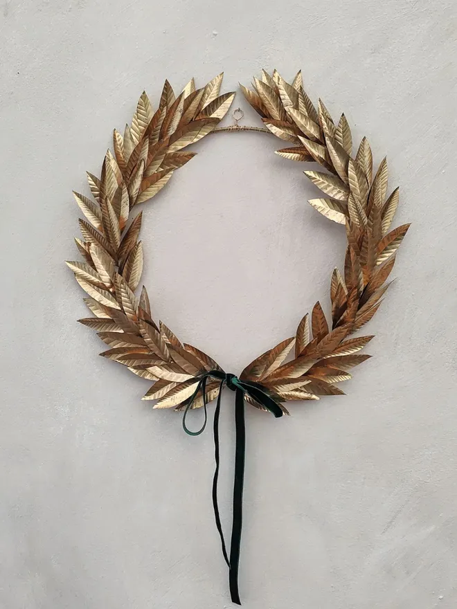 Large Brass Laurel Wreath