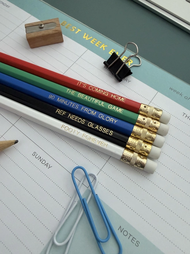 Football Fan HB Pencil Set