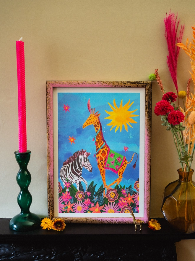 giraffe art print